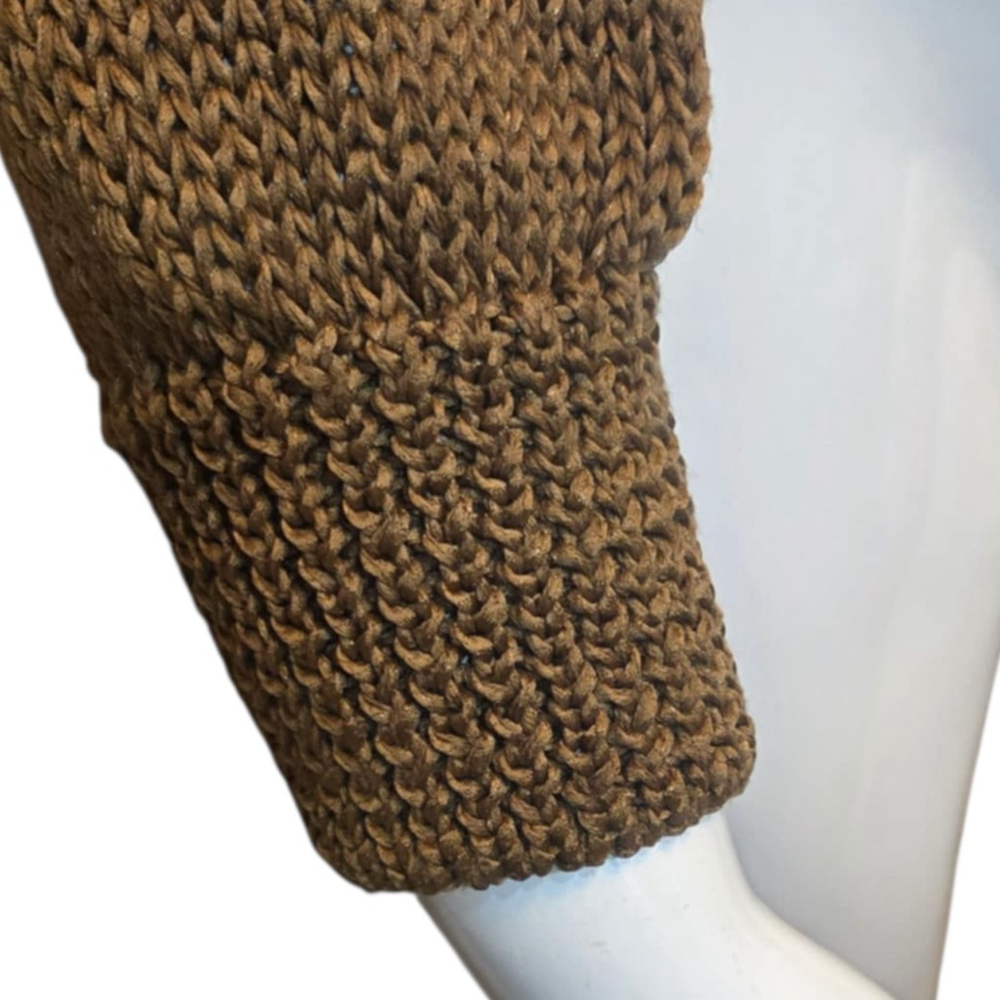Mango Colourblock Cropped Knit Sweater, S, Brown/Pink Pullover, Textured Knit - Picture 8 of 14